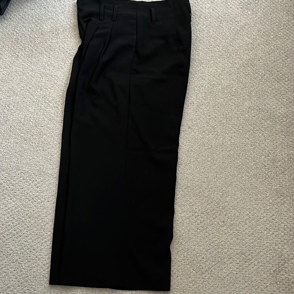 Laundry by Shelli Segal Los Angeles‎ Black wide leg crop pants Sz 4 high waisted